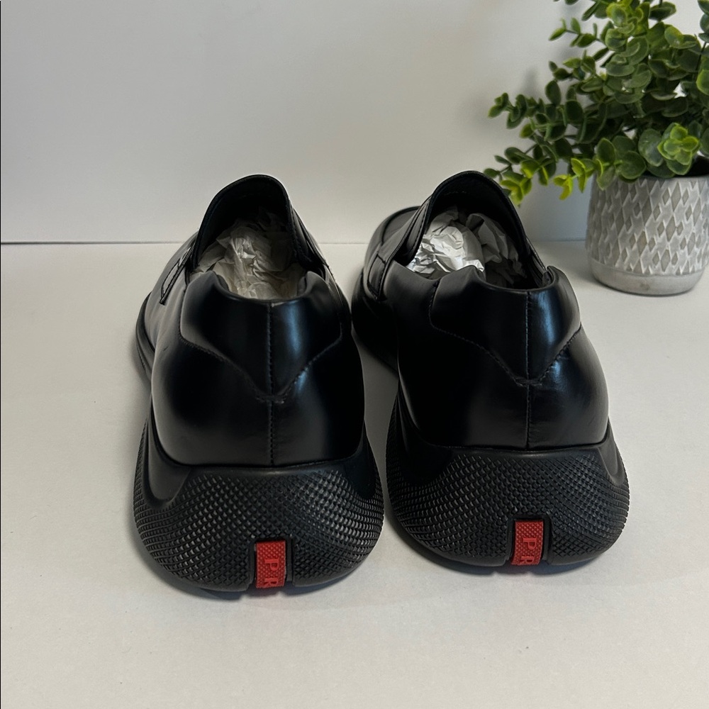 Prada Men's Classic Black Slip-On Loafers - Picture 7 of 17